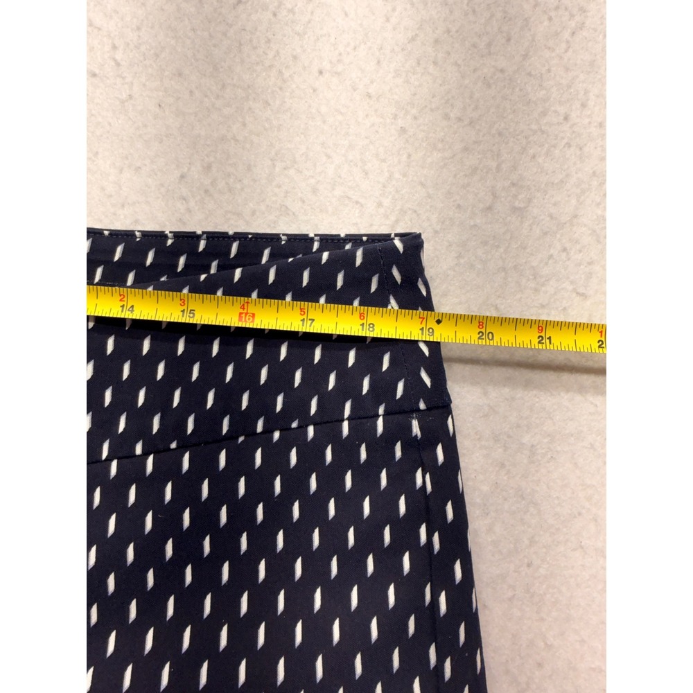 Zac & Rachel Woman Navy Blue White Geometric Diamond Crop Pants 18W Stretch - Picture 5 of 6